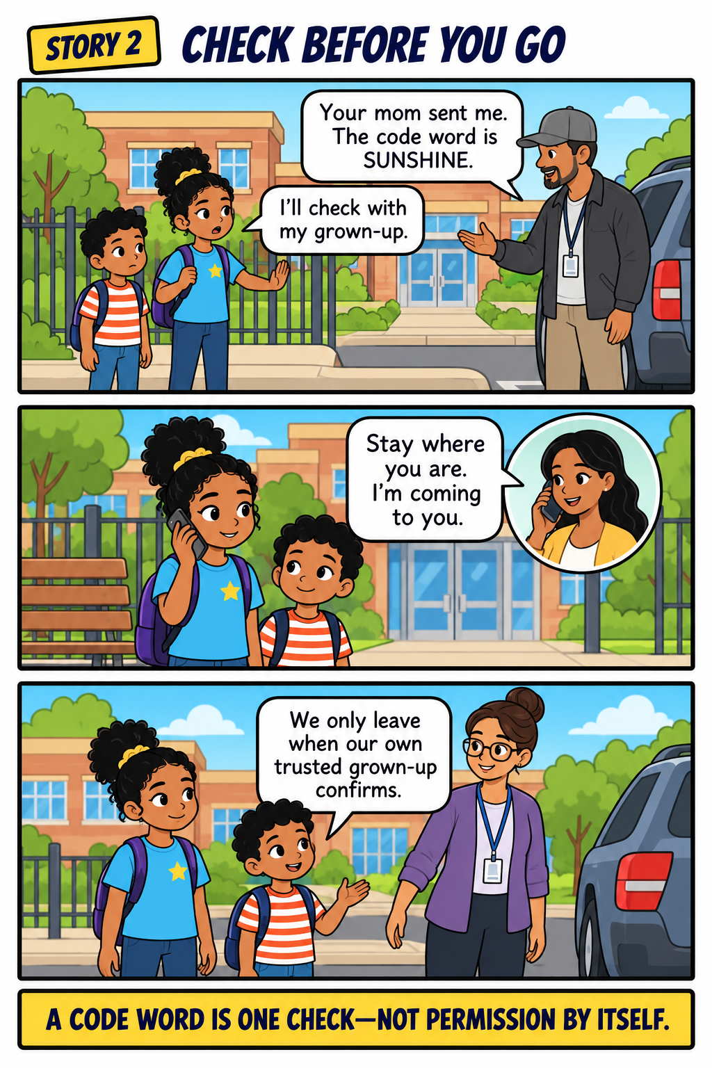 Check Before You Go: a full sample comic page