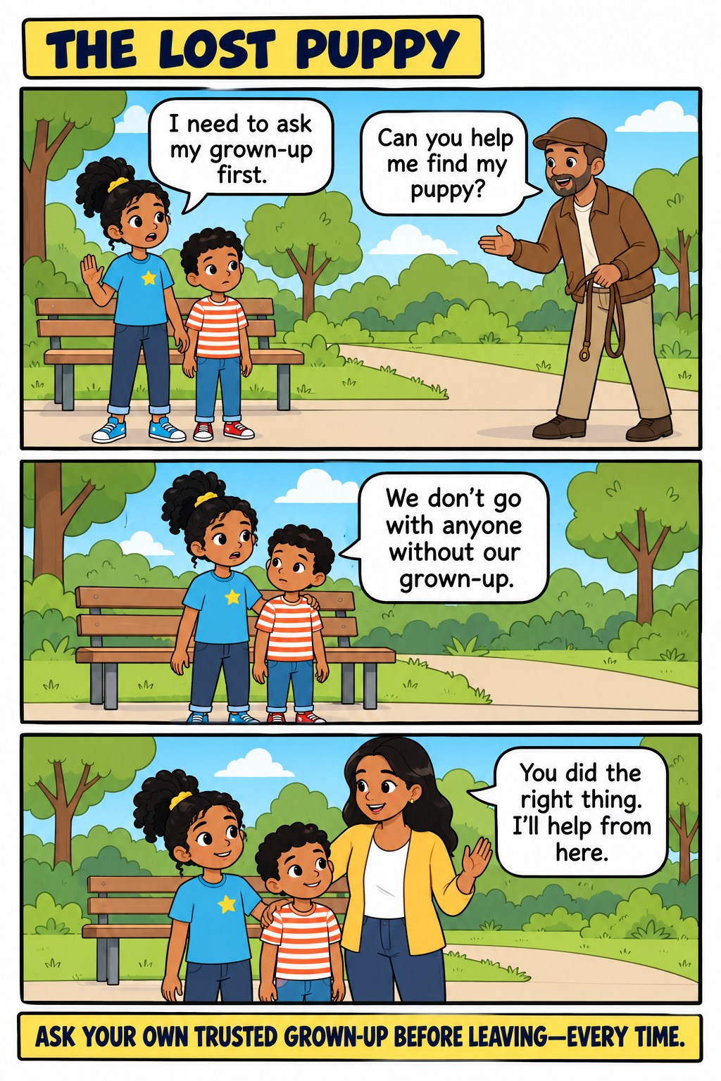 The Lost Puppy: a full sample comic page