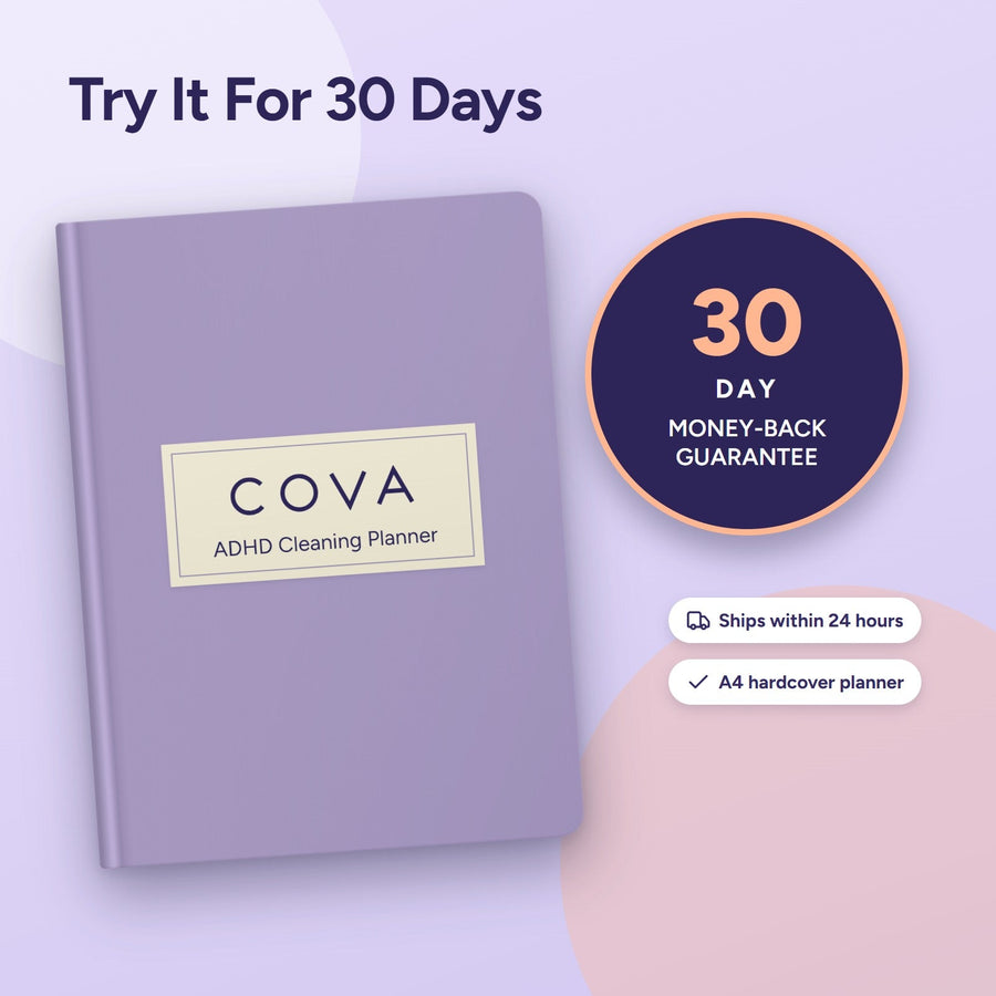 30-day money-back guarantee, ships within 24 hours, A4 hardcover planner