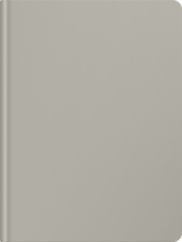 A plain gray notebook