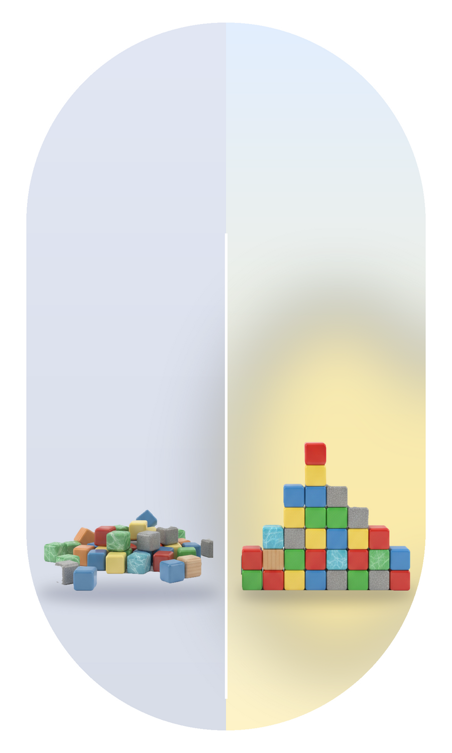 Loose Cubes vs. Snapped Together