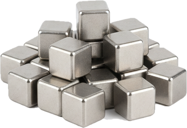 Plain silver magnetic cubes