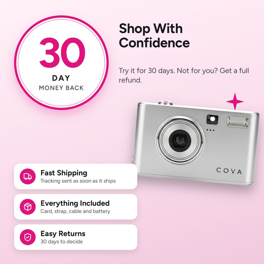 30-day money-back guarantee, fast shipping and everything included in the box